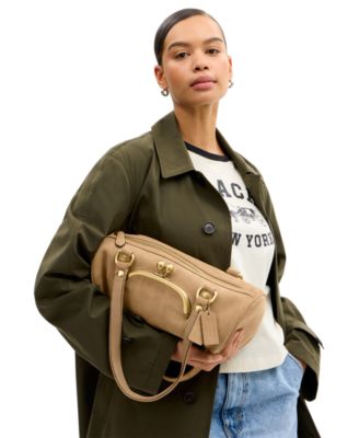 Originals Kisslock Large Suede Barrel Bag