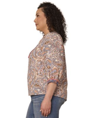 Plus Size Notch-Neck Top