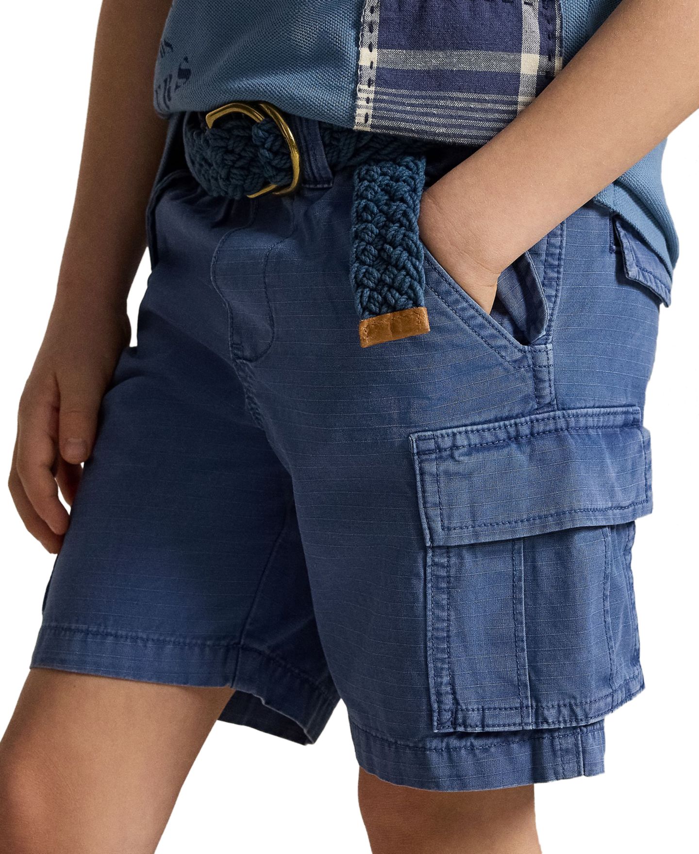Шорты Polo Ralph Lauren Cotton Ripstop Cargo Shorts для мальчиков, цвет: Земляной синий — фото 3