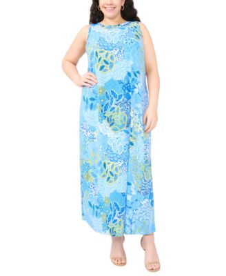 Plus Size Boat Neck Sleeveless Maxi Dress