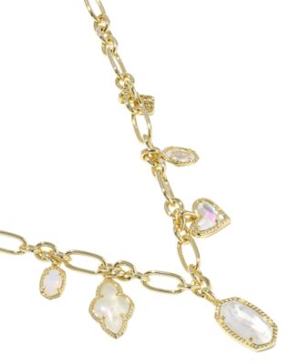 Multi-Stone & Imitation Pearl Icon Charm Necklace