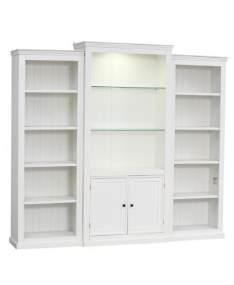 78.75" Tall 3-Piece Bookcase with 5 Color LED Light, Retro Style