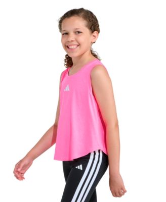 Girls' 8-16 Sleeveless M&eacute;lange Flounce Tank Top