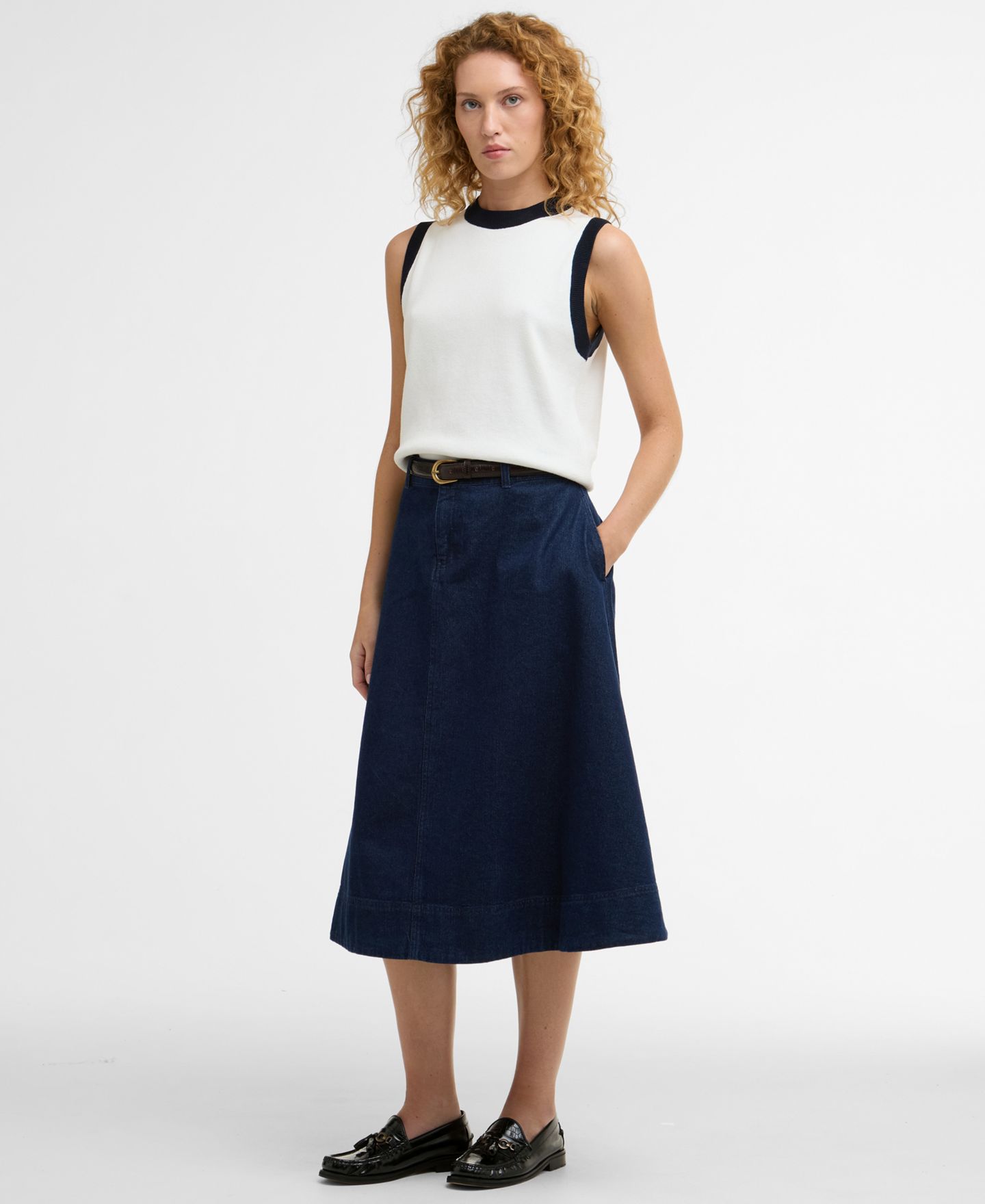 Женская юбка Barbour Denim Maia Midi, цвет: Варёный — фото 2