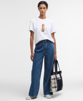 Women's Short-Sleeve Dog Photo Graphic T-Shirt