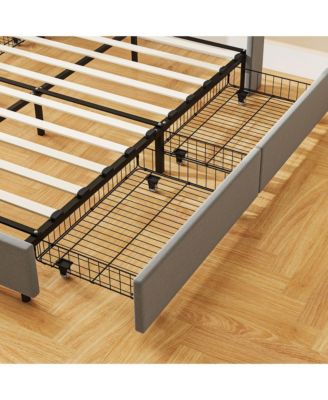 HOMCOM Full Size Bed Frame with Headboard 4 Drawers Noise-Free, Light