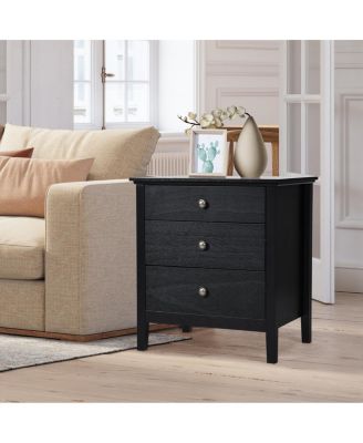 Nightstand Beside End Side Table Organizer with 3 Drawers