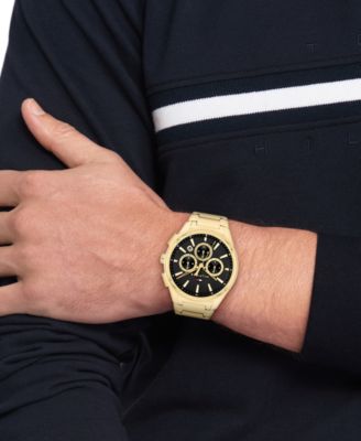 Men's Multifunction Gold Tone Stainless Steel Bracelet Watch, 43mm