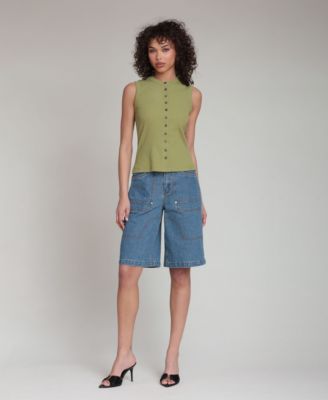 Women's Button-Front Tank Top