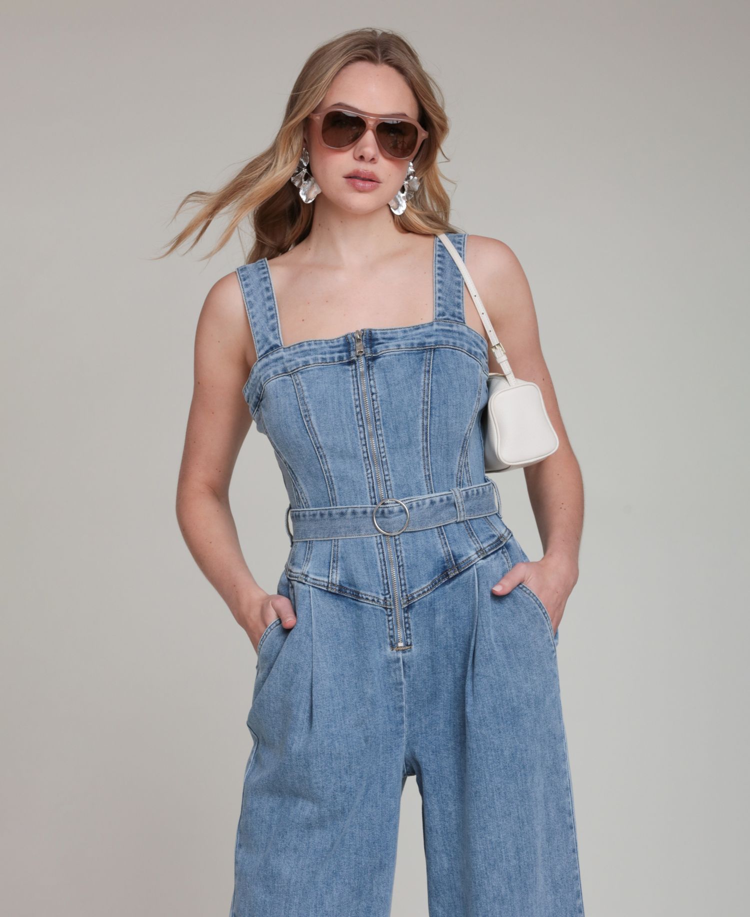 Women's Zip-Front Corset Jumpsuit