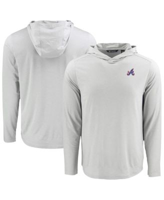 Men's Gray Atlanta Braves Coastline Epic Comfort Eco Hoodie Long Sleeve T-Shirt