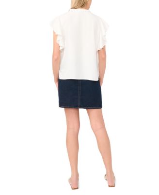 Women's Short-Sleeve Embroidered Blouse