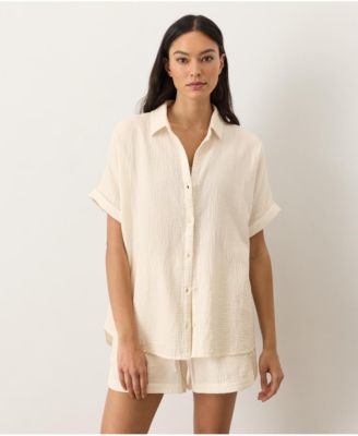 Women's Organic Cotton Coastal Double Gauze Oversized Shirt