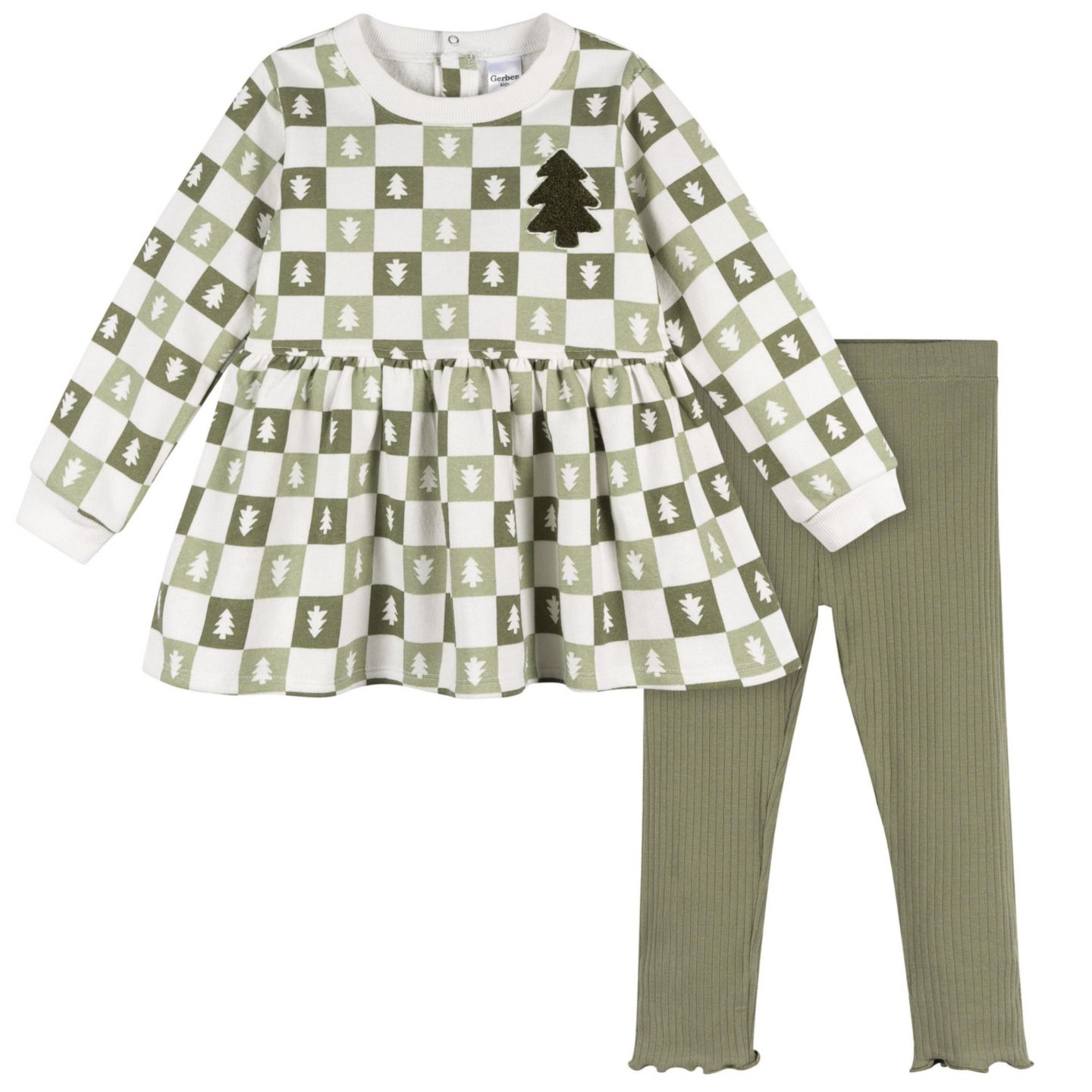 Комплект Gerber Toddler Boys 2-Piece Dress and Legging Set, цвет: Christmas Tree — фото 1