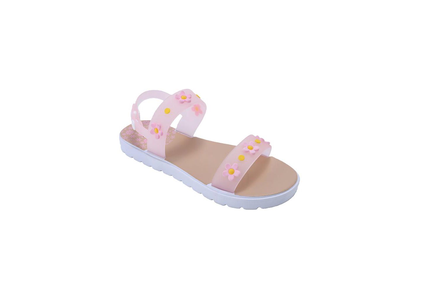Сандалии Bebe Sandals - Cute Fashion Flat Sandals, Summer Flats with Fruit Charms and Ankle Strap для девочек, цвет: Пудровый, вариант 1 — фото 1