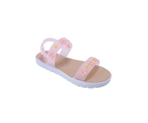 Сандалии Bebe Sandals - Cute Fashion Flat Sandals, Summer Flats with Fruit Charms and Ankle Strap для девочек, цвет: Пудровый