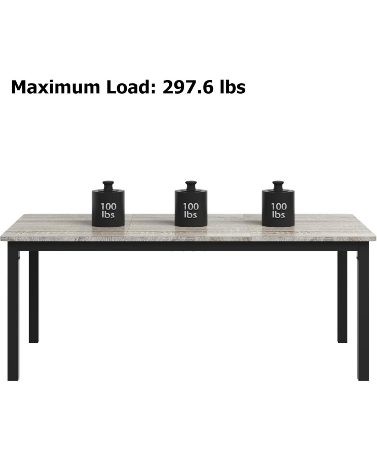 gaomon Industrial Dining Table for 6 with Wood Top and Metal Legs, Rectangular Design