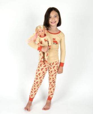 Toddler Girls Matching Doll Snug-Fit Cotton Long Sleeve All-Over Animal Print Pajamas