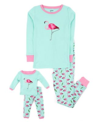 Toddler Girls Matching Doll Snug-Fit Cotton Long Sleeve All-Over Animal Print Pajamas