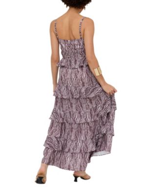 Women's Tangiers Tiered Line Print Maxi Dress