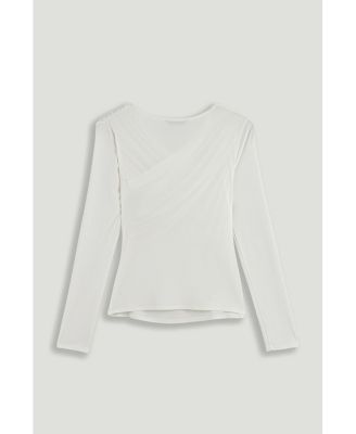 Women's Draped Detail Long Sleeve Top