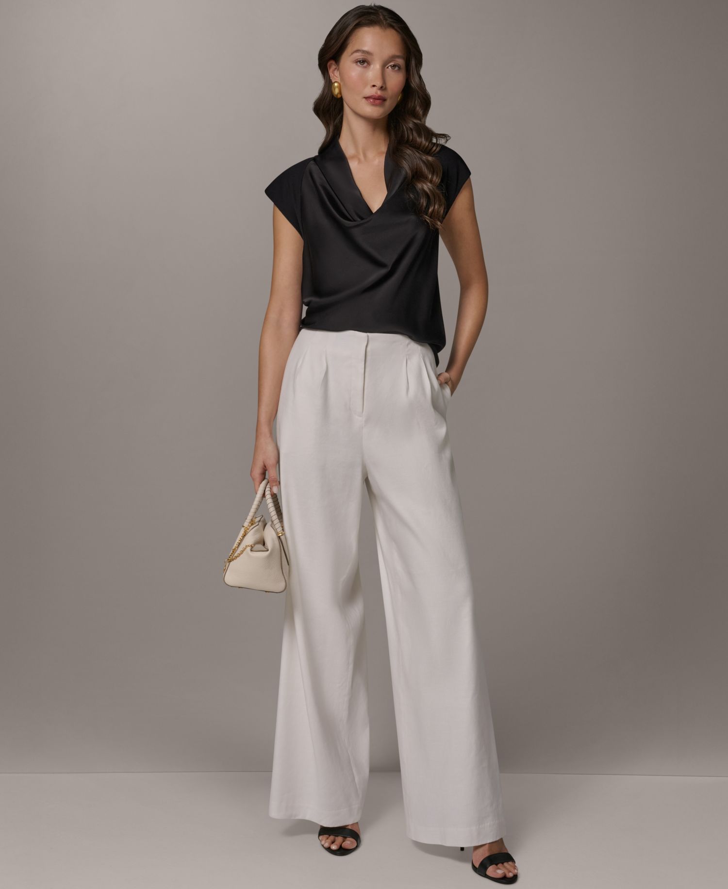 Women's Pleated Wide-Leg Pants