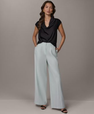Women's Pleated Wide-Leg Pants
