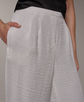 Women's Wide-Leg Pull-On Pleated Pants