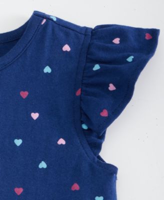 Girls' Toddler 12M-5T Heart-Print Flutter-Sleeve T-Shirt