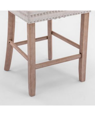 Set of 2 Velvet Counter Height Stools, 26.3" Button Tufted Upholstered Kitchen Island Chairs with Back