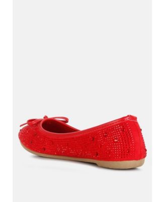 Womens hosana rhinestones and stud embellished ballet flats