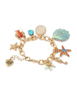 Faux Stone Sealife Charm Bracelet