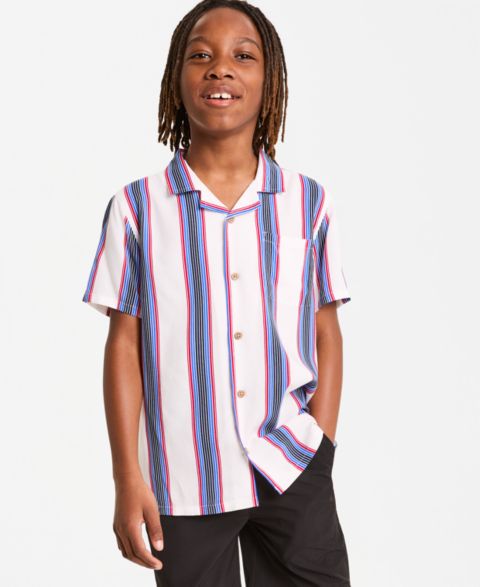 Рубашка Macy's Epic Threads Striped Shirt для мальчиков, цвет: Bright Whi