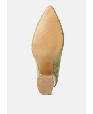 Womens Elsie Canvas Block Heel Pumps