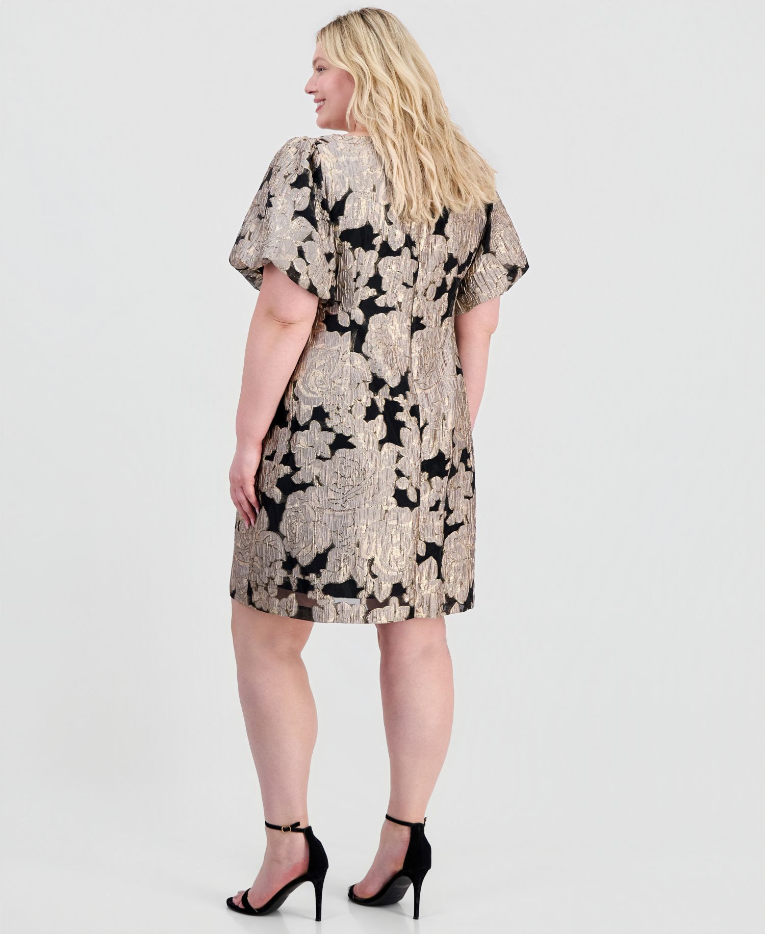 Plus Size Jacquard Sheath Dress