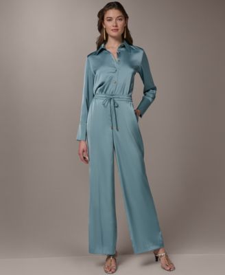 Petite Long-Sleeve Shirt and Wide-Leg Pull-On Pants