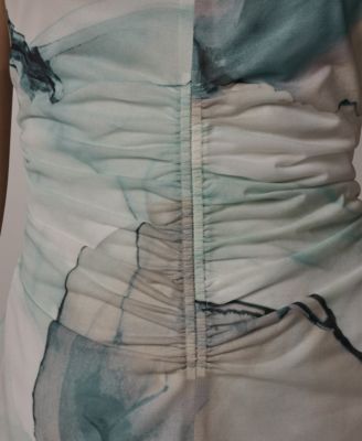 Petite Printed V-Neck Midi Dress