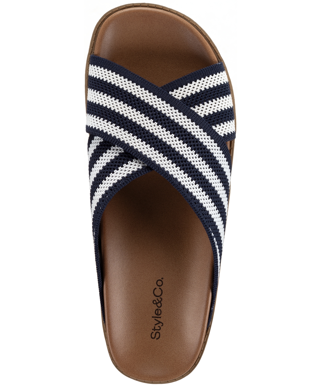 Style & Co Women's Roryy Knit X-Band Footbed Sandals, Macy's Exclusive