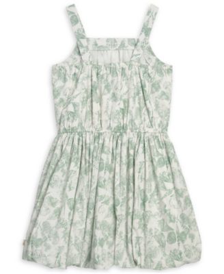 Girls' 7-16 Floral-Print Lace-Trim Sleeveless Dress