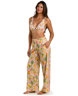 Women's Palm Nouveau Wide-Leg Cover-Up Pants