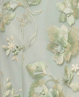 Women's V-Neck 3D Embroidered Gown