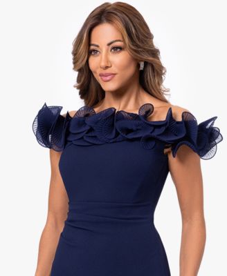 Women's Off-The-Shoulder Wire Scuba Gown