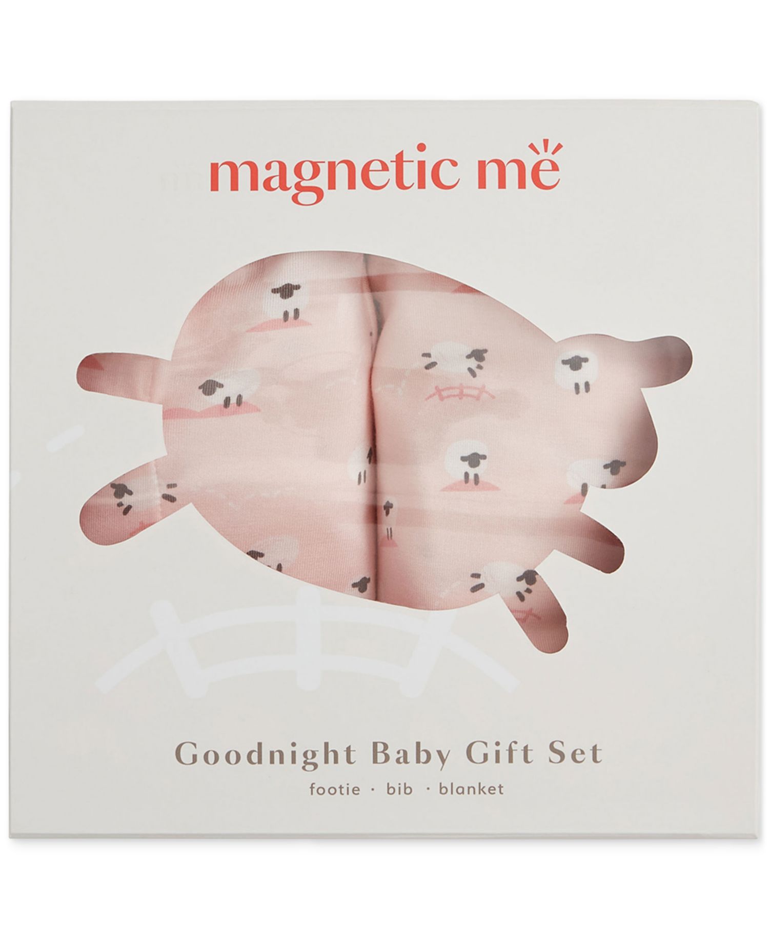Baby Girls' Magnetic Footie, Magnetic Reversible Bib, and Baby Blanket Gift, 3-Piece Set