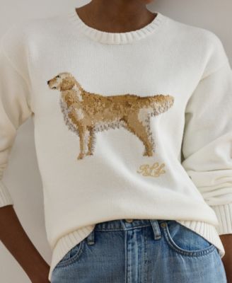 Petite Intarsia-Knit Crewneck Sweater