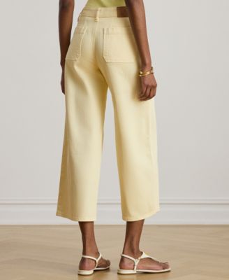Petite High-Rise Wide-Leg Cropped Jeans