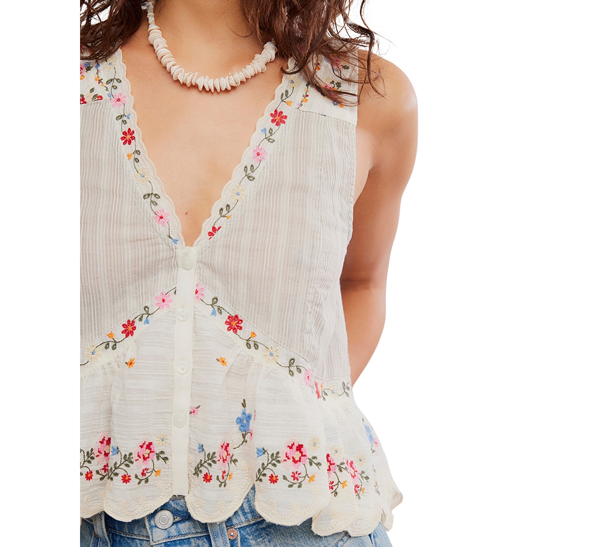 Free People Women's Ellis V-Neck Blouse
