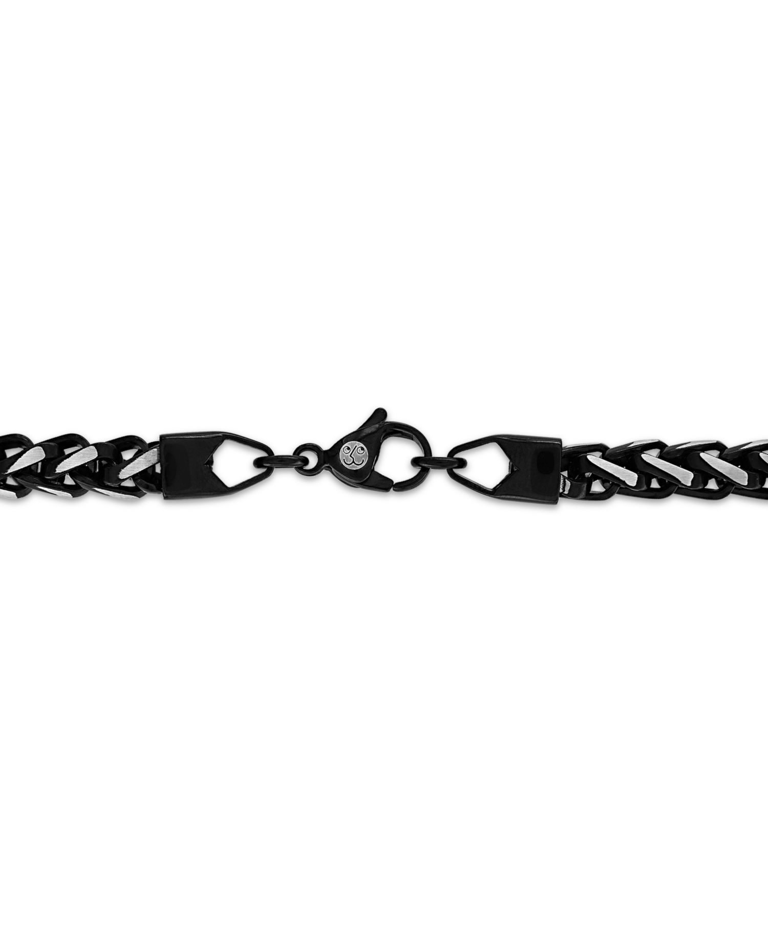 Black and Silver Wheat Chain Necklace