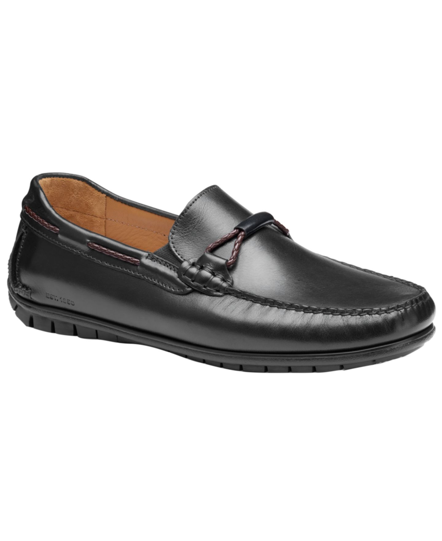 Мужские туфли Johnston & Murphy Cort 2.0 Braided Bit Loafer, цвет: Чёрный — фото 1