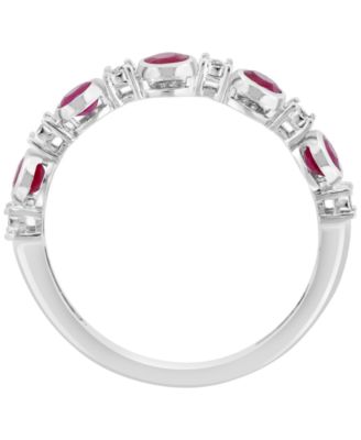 Emerald (3/8 ct. t.w.) & Diamond (0.02 ct. t.w.) Ring in Sterling Silver (Also Available in Tanzanite & Ruby)