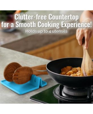 Silicone Utensil Rest with Drip Pad – Holder for Multiple Ladles & Tongs